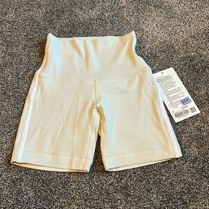 Lululemon Align Side-Stripe Cream Biker Shorts